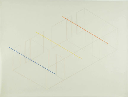 Fred Sandback Untitled, c. 1977 Pencil and red, ye...