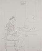 David Hockney, Henry Typing at Table, 1973, Ink on...