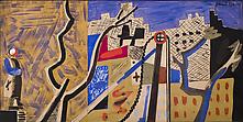 Stuart Davis (1892-1964) Trees and Derrick, c. 193...