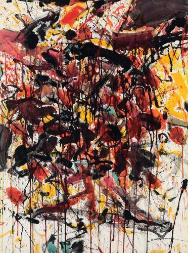 Sam Francis (1923-1994) Black and So On, 1958 Wate...