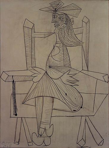 Pablo Picasso (1881-1973) Femme assise 1938 Ink on...